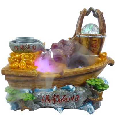 石中有财，水聚福缘 树脂假山流水工艺品办公室招财摆件探秘